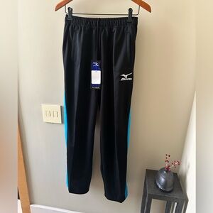NWT Mizuno Black and Blue Track Pants